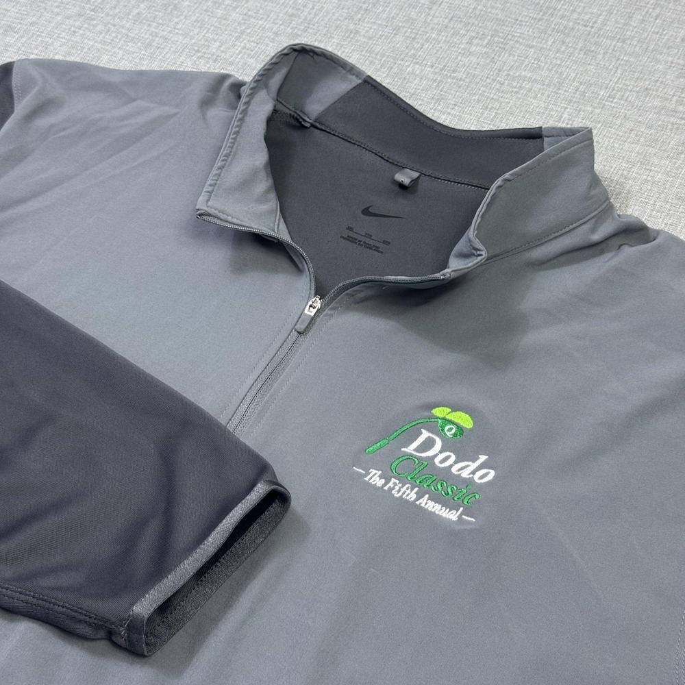 Nike Golf Dri-FIT 1/4 Zip Pullover Shirt Mens 2XL Gray Performance Mock Collar